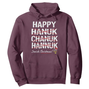 Funny Hanukkah Hoodie Happy Hanuk Chanuk Hannuk Jewish Christmas Menorah TS11 Maroon Print Your Wear