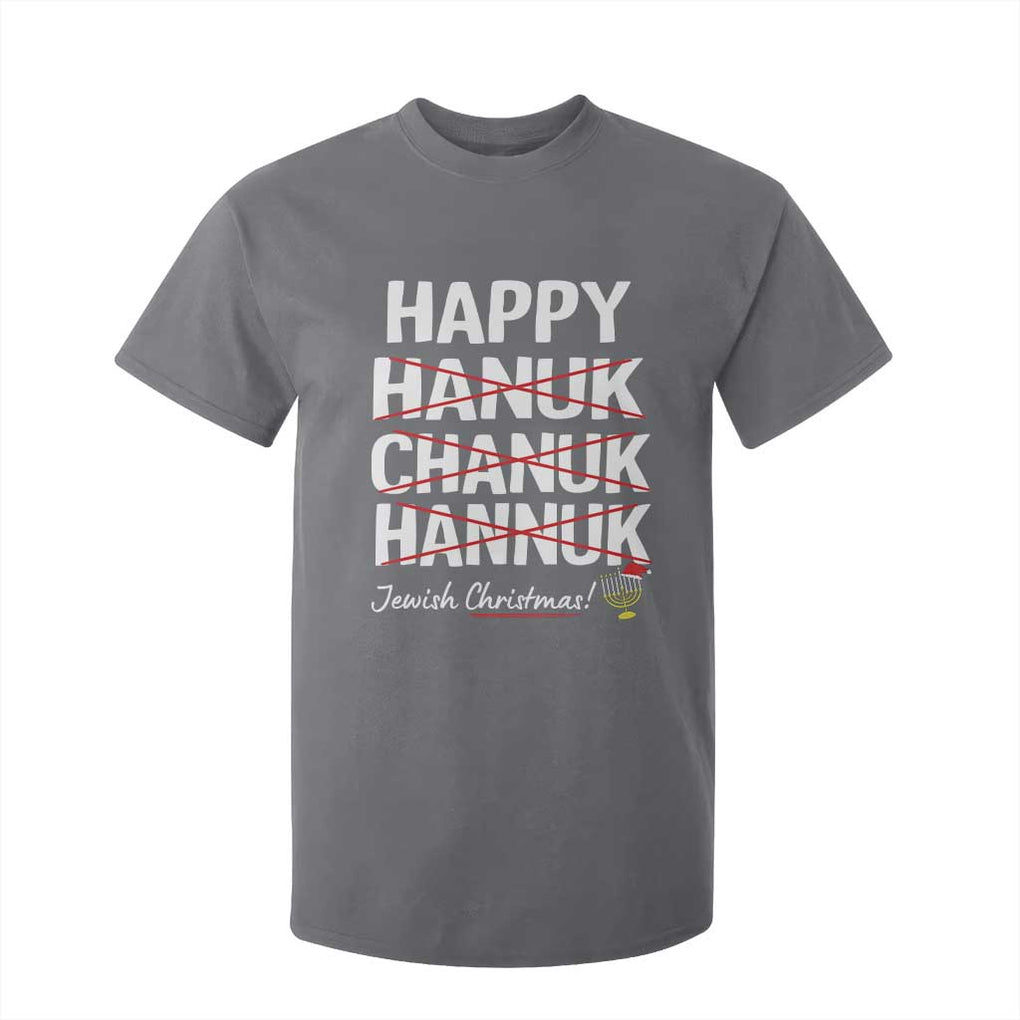 Funny Hanukkah T Shirt For Kid Happy Hanuk Chanuk Hannuk Jewish Christmas Menorah TS11 Charcoal Print Your Wear