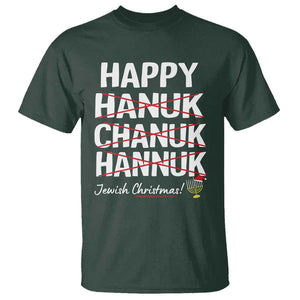 Funny Hanukkah T Shirt Happy Hanuk Chanuk Hannuk Jewish Christmas Menorah TS11 Dark Forest Green Print Your Wear