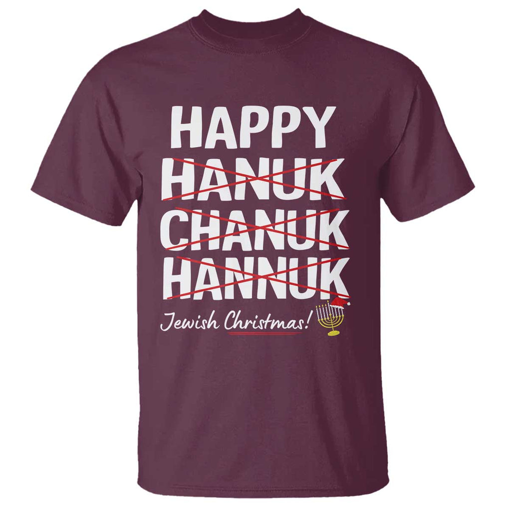 Funny Hanukkah T Shirt Happy Hanuk Chanuk Hannuk Jewish Christmas Menorah TS11 Maroon Print Your Wear