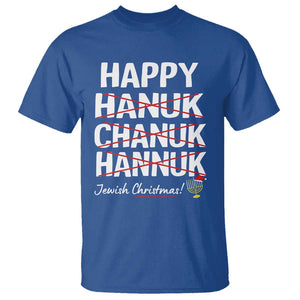 Funny Hanukkah T Shirt Happy Hanuk Chanuk Hannuk Jewish Christmas Menorah TS11 Royal Blue Print Your Wear