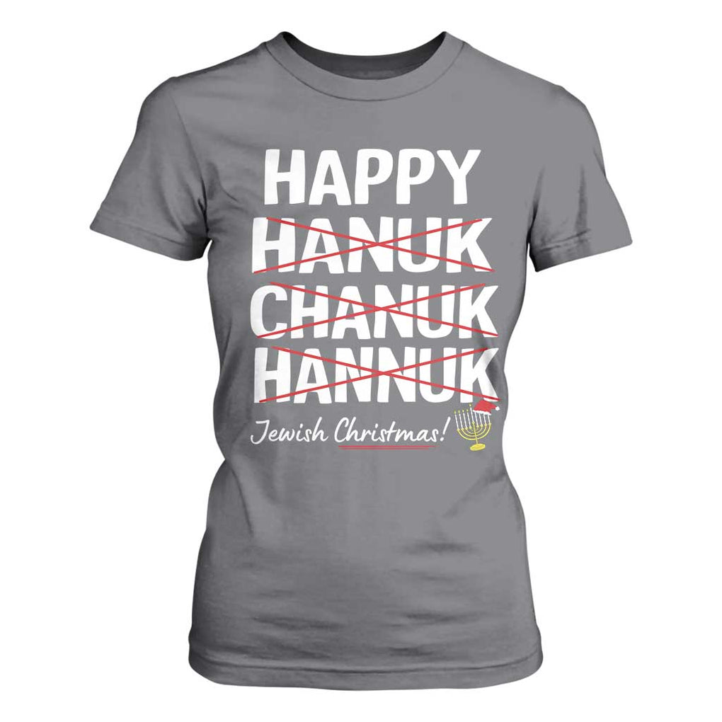 Funny Hanukkah T Shirt For Women Happy Hanuk Chanuk Hannuk Jewish Christmas Menorah TS11 Charcoal Print Your Wear