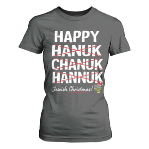 Funny Hanukkah T Shirt For Women Happy Hanuk Chanuk Hannuk Jewish Christmas Menorah TS11 Dark Heather Print Your Wear