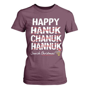 Funny Hanukkah T Shirt For Women Happy Hanuk Chanuk Hannuk Jewish Christmas Menorah TS11 Maroon Print Your Wear