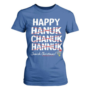 Funny Hanukkah T Shirt For Women Happy Hanuk Chanuk Hannuk Jewish Christmas Menorah TS11 Royal Blue Print Your Wear