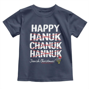 Funny Hanukkah Toddler T Shirt Happy Hanuk Chanuk Hannuk Jewish Christmas Menorah TS11 Navy Print Your Wear