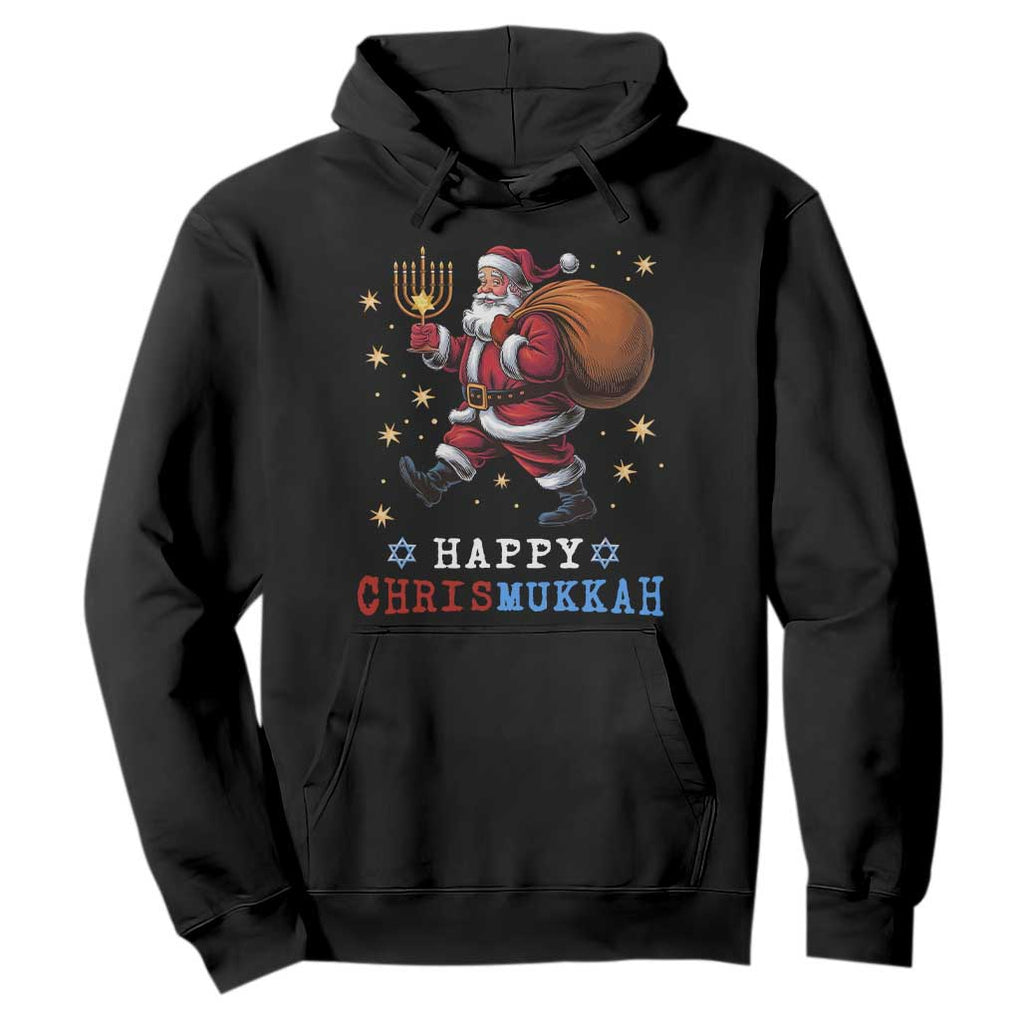 Funny Christmas Hanukkah Hoodie Happy Chrismukkah Santa Menorah TS11 Black Print Your Wear