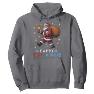 Funny Christmas Hanukkah Hoodie Happy Chrismukkah Santa Menorah TS11 Charcoal Print Your Wear