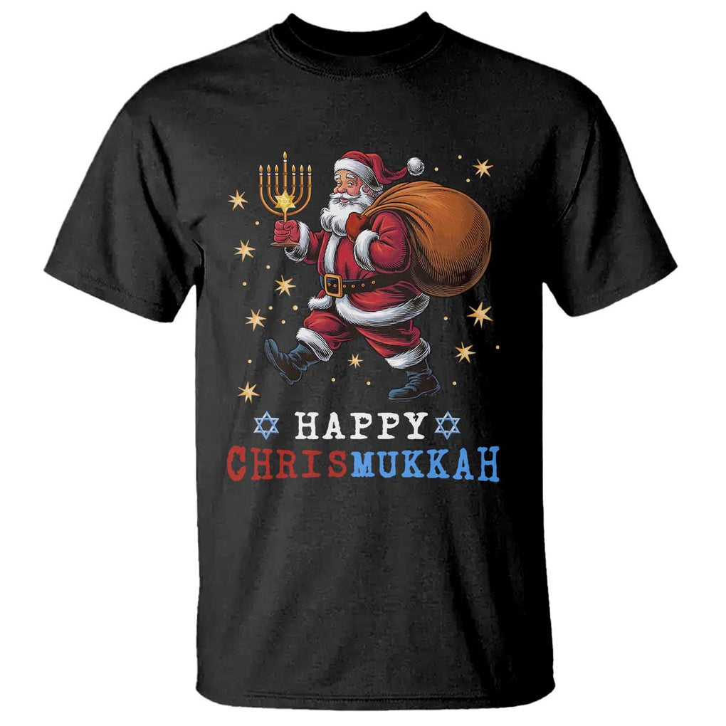 Funny Christmas Hanukkah T Shirt Happy Chrismukkah Santa Menorah TS11 Black Print Your Wear