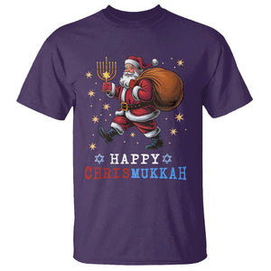 Funny Christmas Hanukkah T Shirt Happy Chrismukkah Santa Menorah TS11 Purple Print Your Wear