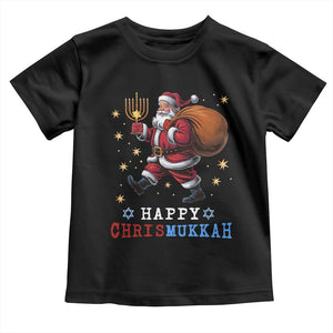 Funny Christmas Hanukkah Toddler T Shirt Happy Chrismukkah Santa Menorah TS11 Black Print Your Wear