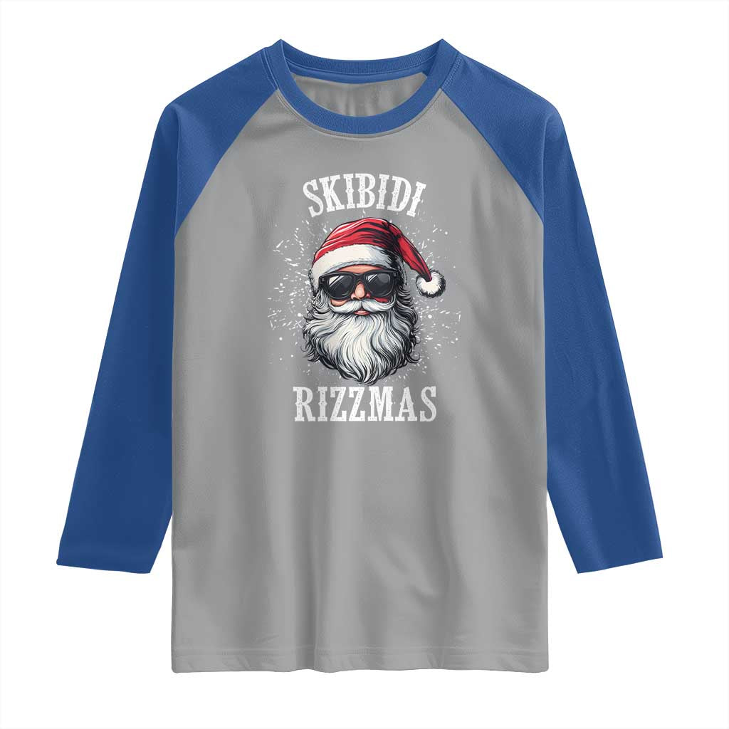Funny Christmas Santa Raglan Shirt Skibidi Rizzmas Charisma Rizz Santa Claus TS11 Sport Gray Royal Print Your Wear