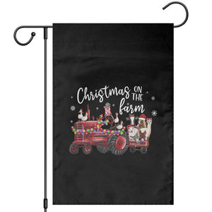 Funny Christmas On The Farm Garden Flag Vintage Red Tractor Livestock TS11 Black Print Your Wear