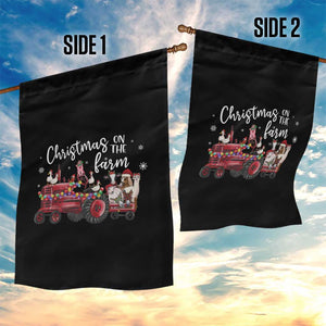 Funny Christmas On The Farm Garden Flag Vintage Red Tractor Livestock TS11 Print Your Wear