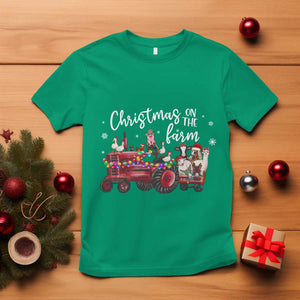 Funny Christmas On The Farm T Shirt Vintage Red Tractor Livestock TS11 Irish Green Print Your Wear