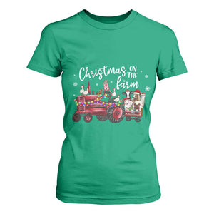Funny Christmas On The Farm T Shirt For Women Vintage Red Tractor Livestock TS11 Irish Green Print Your Wear