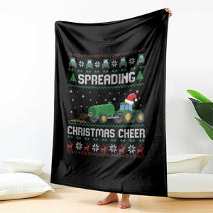Spreading Christmas Cheer Throw Blanket Funny Farming Tractor Xmas TS11 Print Your Wear