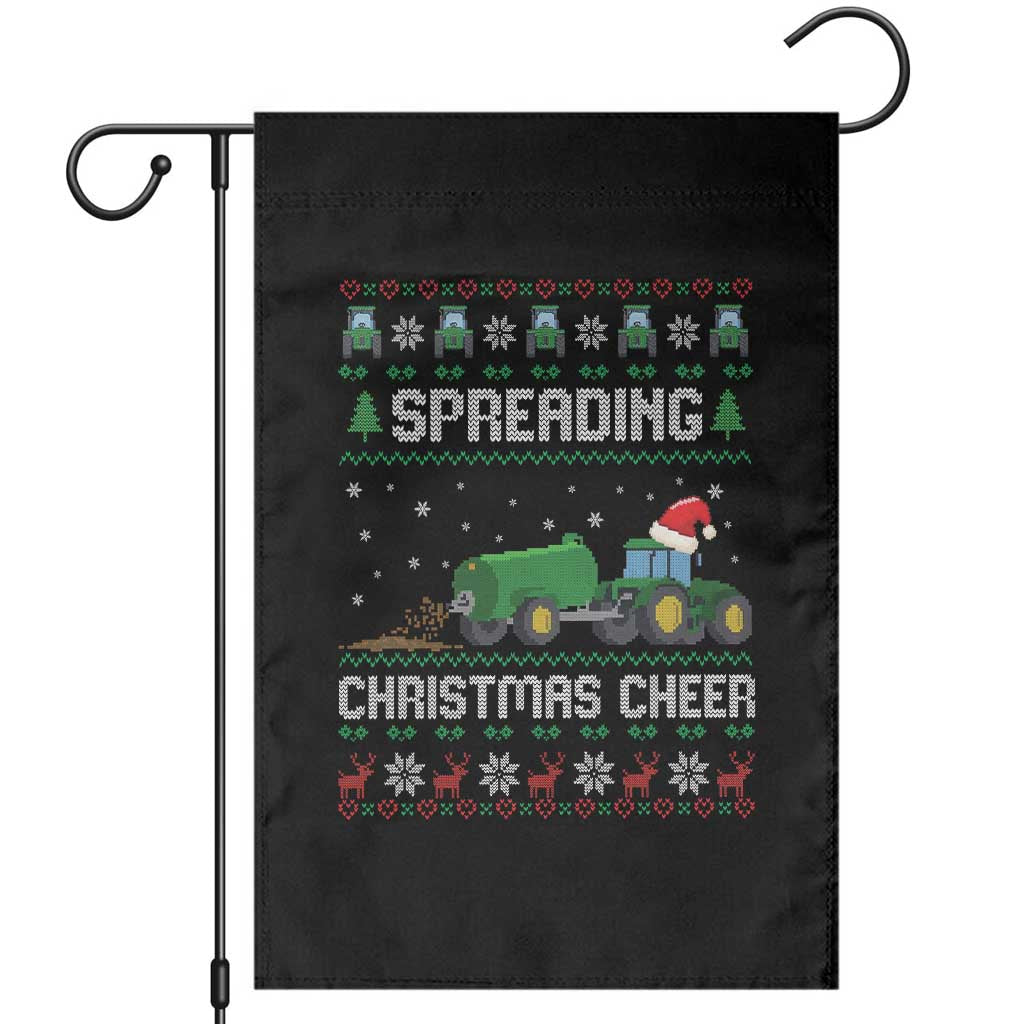 Spreading Christmas Cheer Garden Flag Funny Farming Tractor Xmas TS11 Black Print Your Wear
