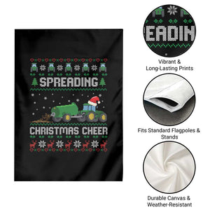Spreading Christmas Cheer Garden Flag Funny Farming Tractor Xmas TS11 Print Your Wear