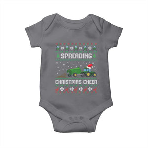 Spreading Christmas Cheer Baby Onesie Funny Farming Tractor Xmas TS11 Charcoal Print Your Wear