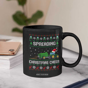 Spreading Christmas Cheer Coffee Mug Funny Farming Tractor Xmas TS11 Print Your Wear