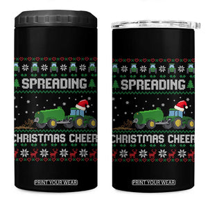 Spreading Christmas Cheer 4 in 1 Can Cooler Tumbler Funny Farming Tractor Xmas TS11 One Size: 16 oz Black Print Your Wear