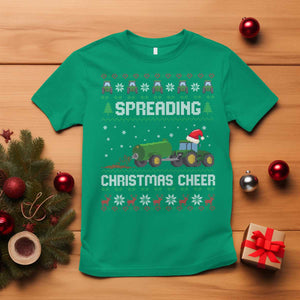 Spreading Christmas Cheer T Shirt Funny Farming Tractor Xmas TS11 Irish Green Print Your Wear