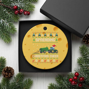 Spreading Christmas Cheer Ceramic Ornament Funny Farming Tractor Xmas TS11 1pc Yellow Cheese Print Your Wear