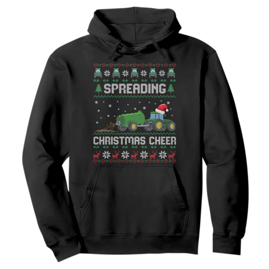 Spreading Christmas Cheer Hoodie Funny Farming Tractor Xmas TS11 Black Print Your Wear