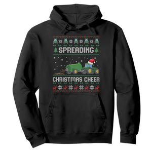 Spreading Christmas Cheer Hoodie Funny Farming Tractor Xmas TS11 Black Print Your Wear
