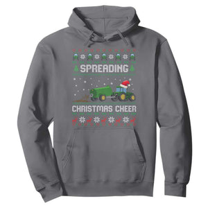 Spreading Christmas Cheer Hoodie Funny Farming Tractor Xmas TS11 Charcoal Print Your Wear