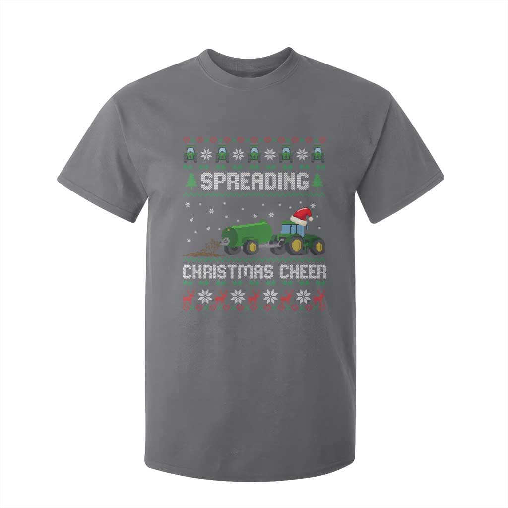 Spreading Christmas Cheer T Shirt For Kid Funny Farming Tractor Xmas TS11 Charcoal Print Your Wear