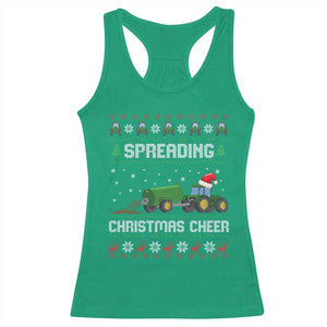 Spreading Christmas Cheer Racerback Tank Top Funny Farming Tractor Xmas TS11 Irish Green Print Your Wear