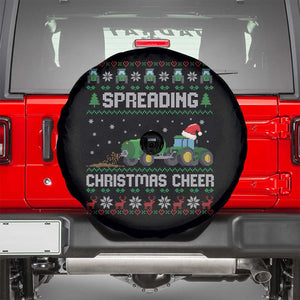 Spreading Christmas Cheer Spare Tire Cover Funny Farming Tractor Xmas TS11 Black Print Your Wear