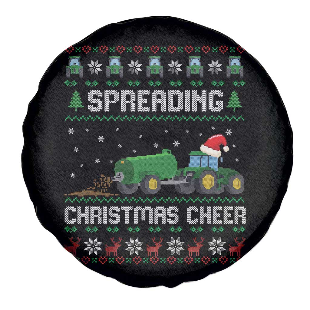 Spreading Christmas Cheer Spare Tire Cover Funny Farming Tractor Xmas TS11 Print Your Wear