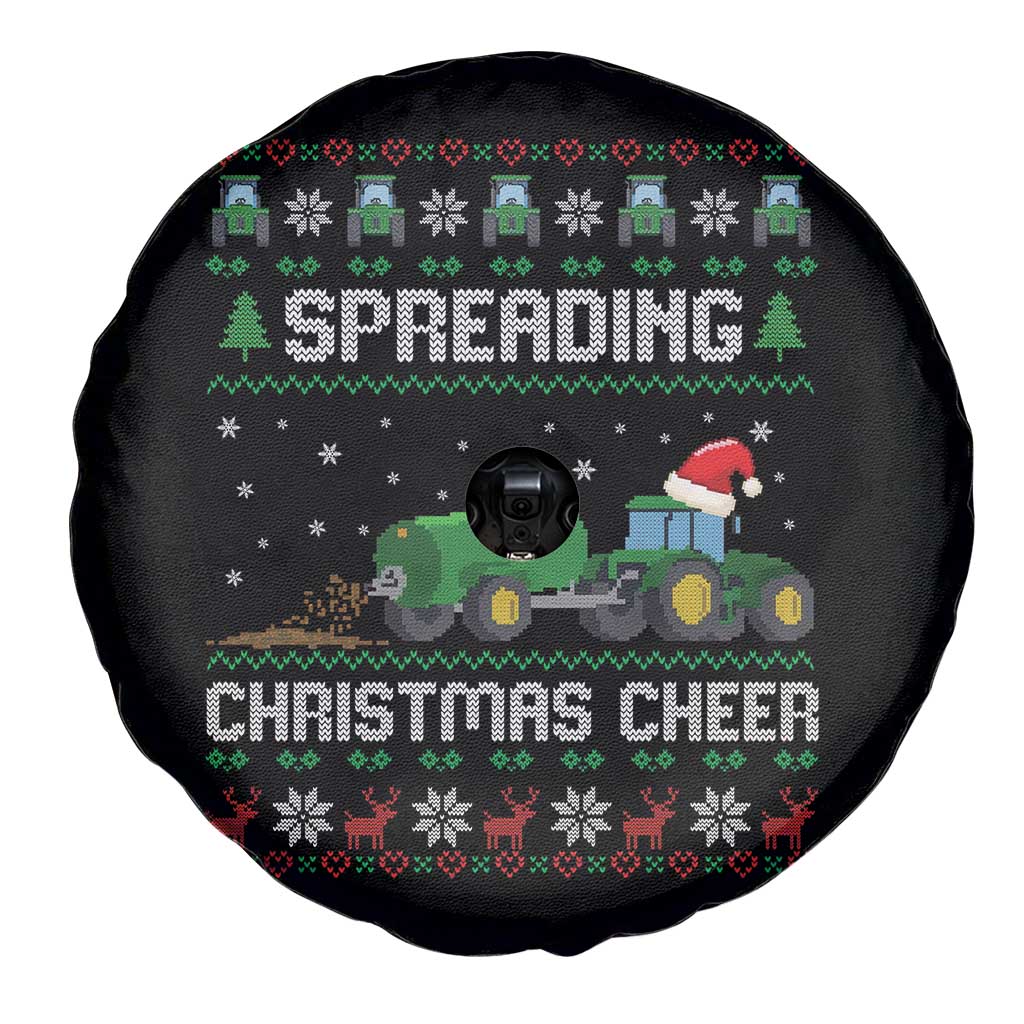 Spreading Christmas Cheer Spare Tire Cover Funny Farming Tractor Xmas TS11 Print Your Wear
