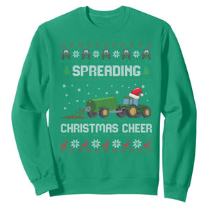 Spreading Christmas Cheer Sweatshirt Funny Farming Tractor Xmas TS11 Irish Green Print Your Wear