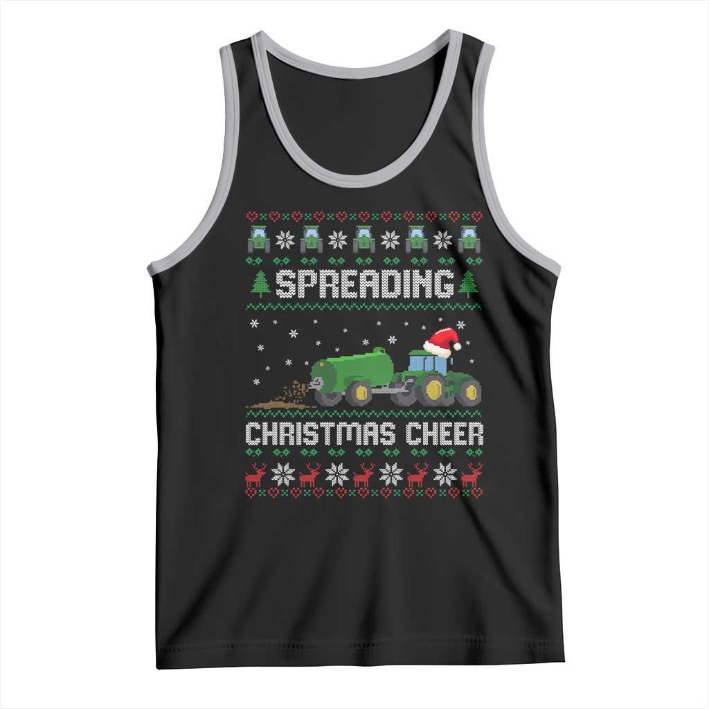 Spreading Christmas Cheer Tank Top Funny Farming Tractor Xmas TS11 Black Athletic Heather Print Your Wear