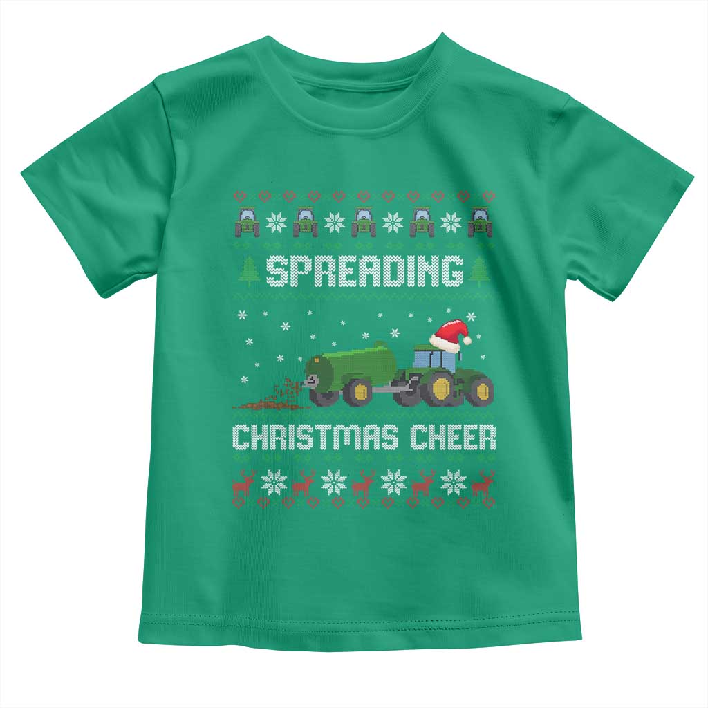 Spreading Christmas Cheer Toddler T Shirt Funny Farming Tractor Xmas TS11 Irish Green Print Your Wear