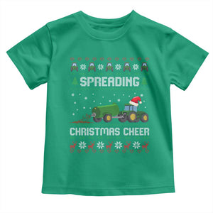 Spreading Christmas Cheer Toddler T Shirt Funny Farming Tractor Xmas TS11 Irish Green Print Your Wear