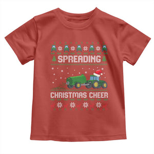 Spreading Christmas Cheer Toddler T Shirt Funny Farming Tractor Xmas TS11 Red Print Your Wear