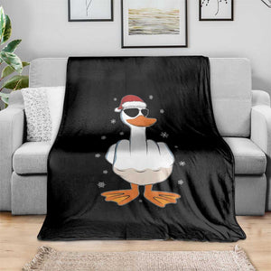 Funny Christmas Offensive Rude Duck Throw Blanket I Dont Give A Duck Middle Finger Xmas TS11 Print Your Wear