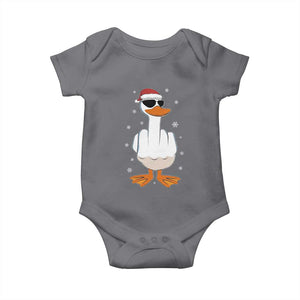 Funny Christmas Offensive Rude Duck Baby Onesie I Dont Give A Duck Middle Finger Xmas TS11 Charcoal Print Your Wear