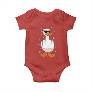 Funny Christmas Offensive Rude Duck Baby Onesie I Dont Give A Duck Middle Finger Xmas TS11 Red Print Your Wear