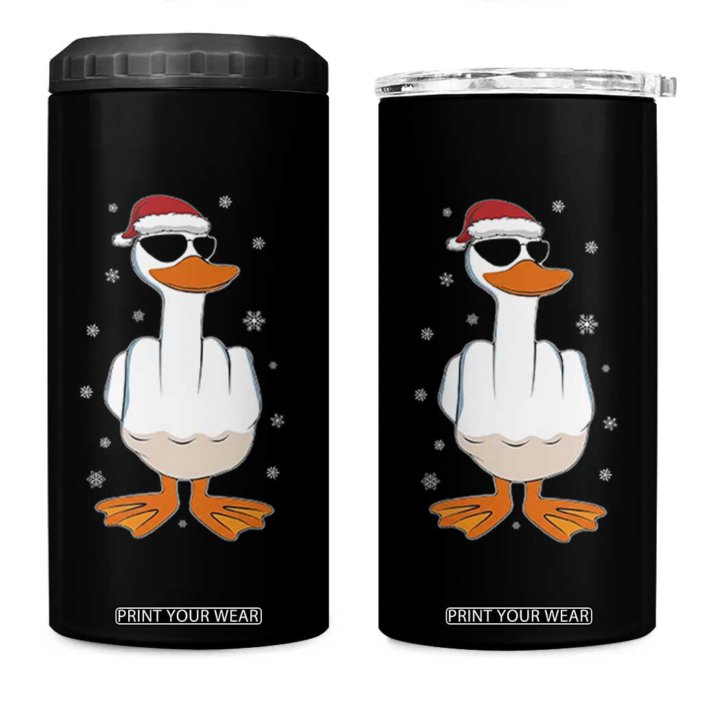 Funny Christmas Offensive Rude Duck 4 in 1 Can Cooler Tumbler I Dont Give A Duck Middle Finger Xmas TS11 One Size: 16 oz Black Print Your Wear