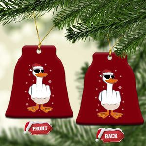 Funny Christmas Offensive Rude Duck Ceramic Ornament I Dont Give A Duck Middle Finger Xmas TS11 Print Your Wear