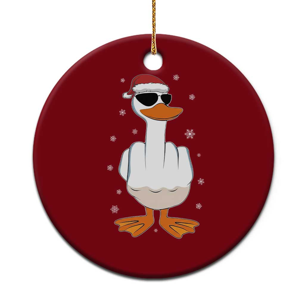 Funny Christmas Offensive Rude Duck Ceramic Ornament I Dont Give A Duck Middle Finger Xmas TS11 1pc Red Print Your Wear