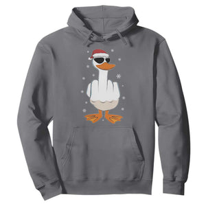 Funny Christmas Offensive Rude Duck Hoodie I Dont Give A Duck Middle Finger Xmas TS11 Charcoal Print Your Wear