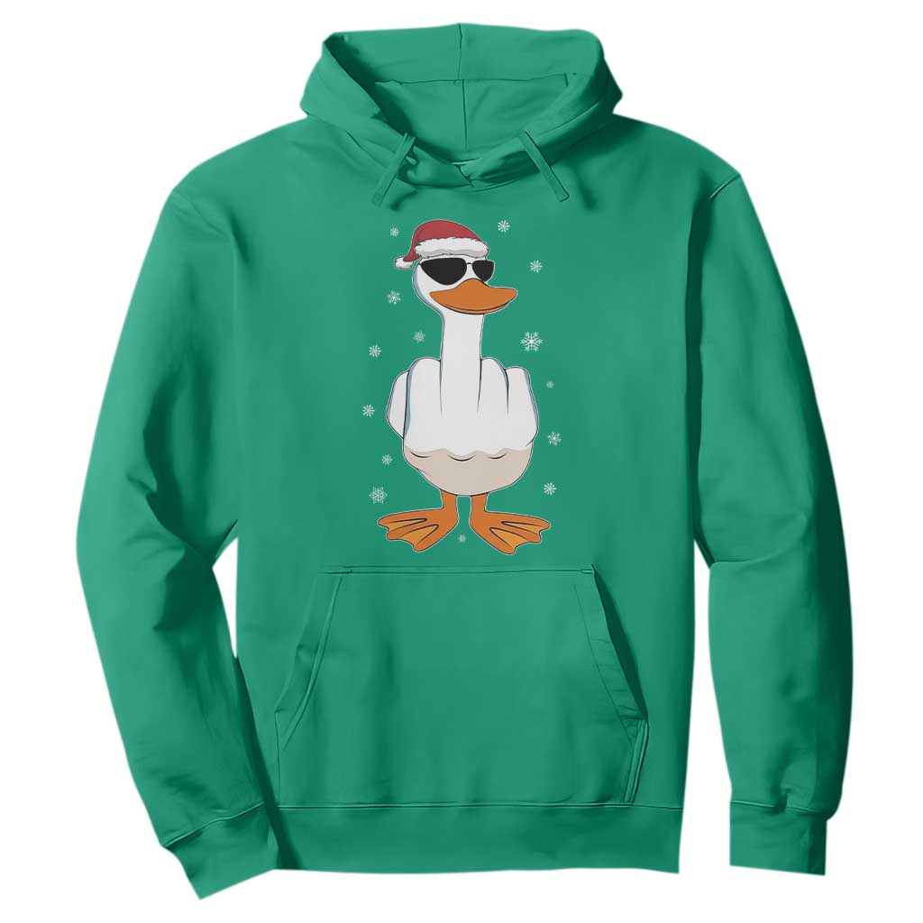 Funny Christmas Offensive Rude Duck Hoodie I Dont Give A Duck Middle Finger Xmas TS11 Irish Green Print Your Wear