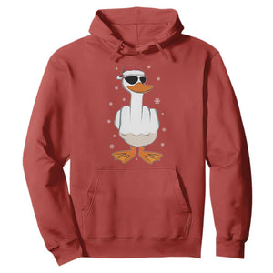 Funny Christmas Offensive Rude Duck Hoodie I Dont Give A Duck Middle Finger Xmas TS11 Red Print Your Wear